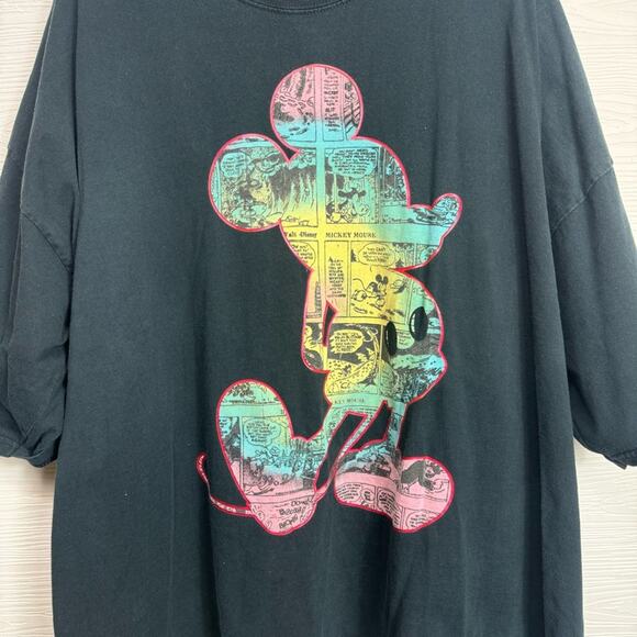 Vintage Disney Mickey Comic Book Printed Logo Tshirt neon colors 4XL - Picture 3 of 10